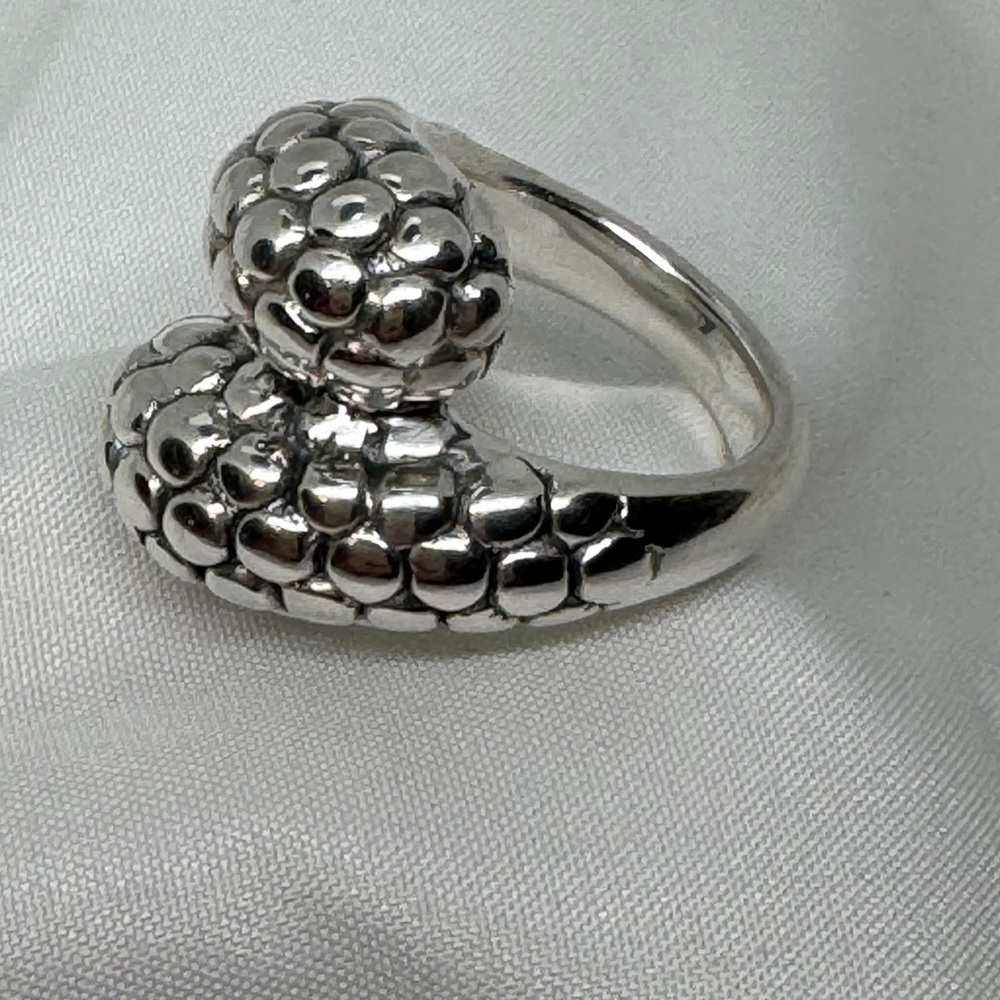 🌹Sterling Silver Snake skin tube bypass Ring - Picture 2 of 9